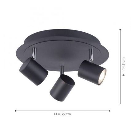 Leuchten Direkt 11943-13 - LED Σποτ με 3 φώτα TARIK 3xGU10/5W/230V ανθρακί