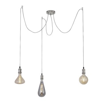 Leuchten Direkt 13571-55 - Κρεμαστό φωτιστικό οροφής DIY 3xE27/60W/230V spider ματ χρώμιο