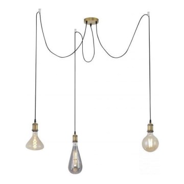 Leuchten Direkt 13571-60 - Κρεμαστό φωτιστικό οροφής DIY 3xE27/60W/230V spider ορείχαλκος