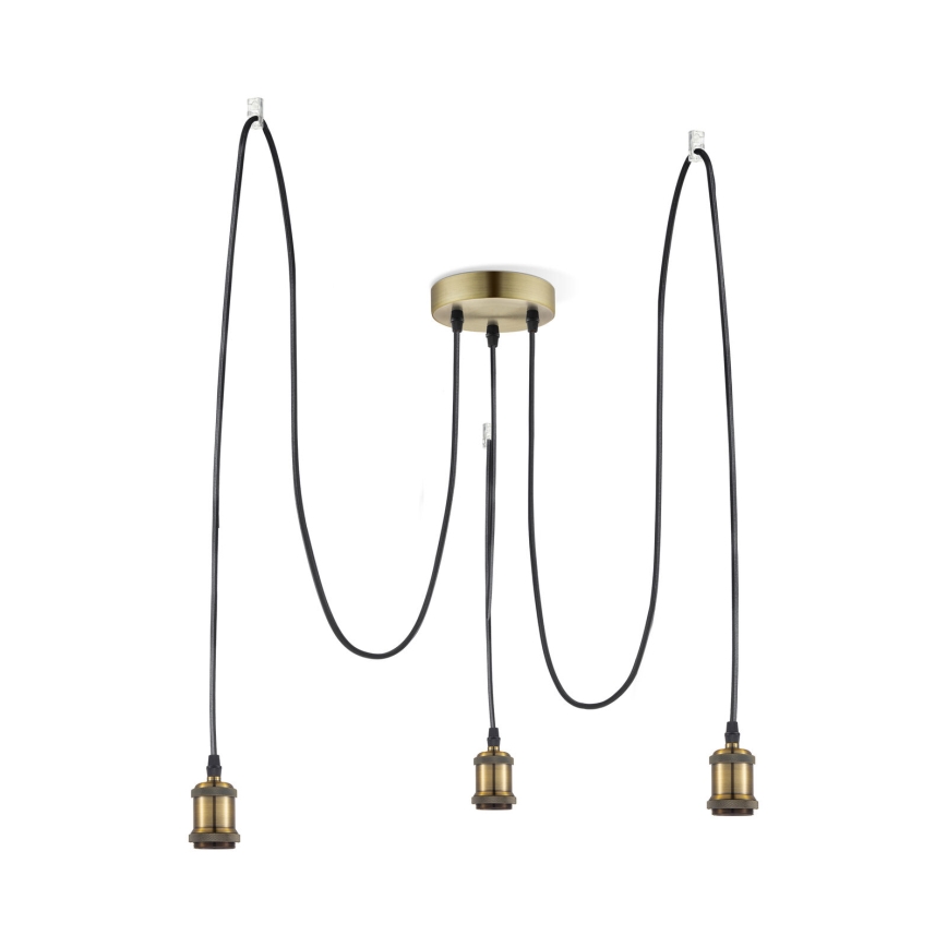 Leuchten Direkt 13571-60 - Κρεμαστό φωτιστικό οροφής DIY 3xE27/60W/230V spider ορείχαλκος
