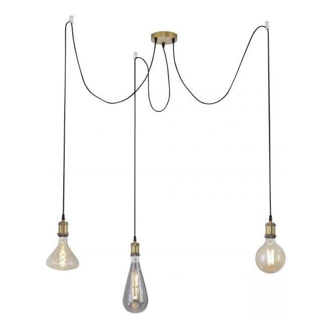 Leuchten Direkt 13571-60 - Κρεμαστό φωτιστικό οροφής DIY 3xE27/60W/230V spider ορείχαλκος