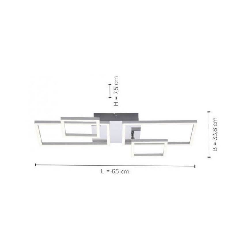 Leuchten Direkt 14030-55 - LED Πλαφονιέρα πολύφωτο IVEN 2xLED/12W/230V + 2xLED/5,5W