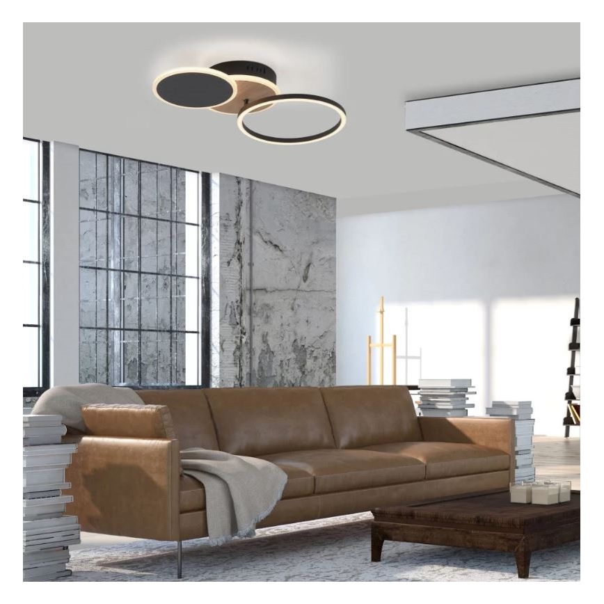 Leuchten Direkt 14116-78 - Φωτιστικό οροφής LED SEVENT LED/25,5W/230V μαύρο/καφέ