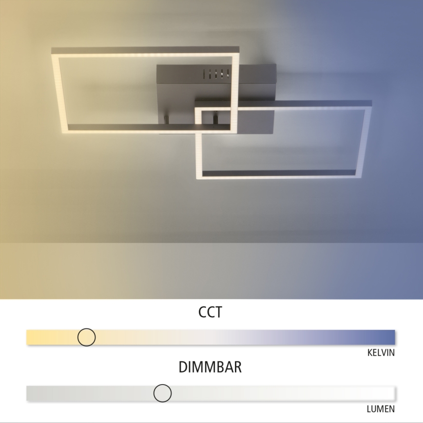 Leuchten Direkt 14141-18 - Φως οροφής dimmer LED IVEN 2xLED/13,5W/230V + τηλεχειριστήριο