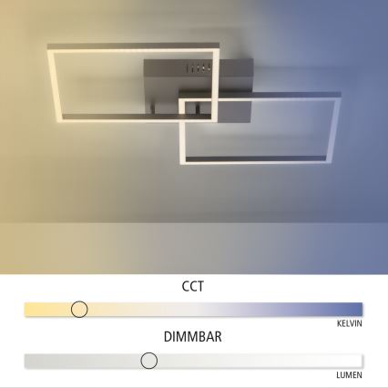 Leuchten Direkt 14141-18 - Φως οροφής dimmer LED IVEN 2xLED/13,5W/230V + τηλεχειριστήριο