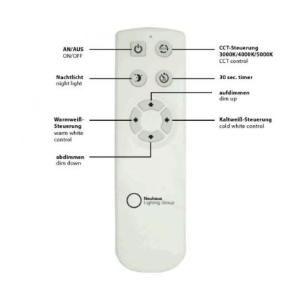 Leuchten Direkt 14227-16 - Φωτιστικό οροφής LED Dimmable JONAS LED/22W/230V 3000-5000K + τηλεχειριστήριο