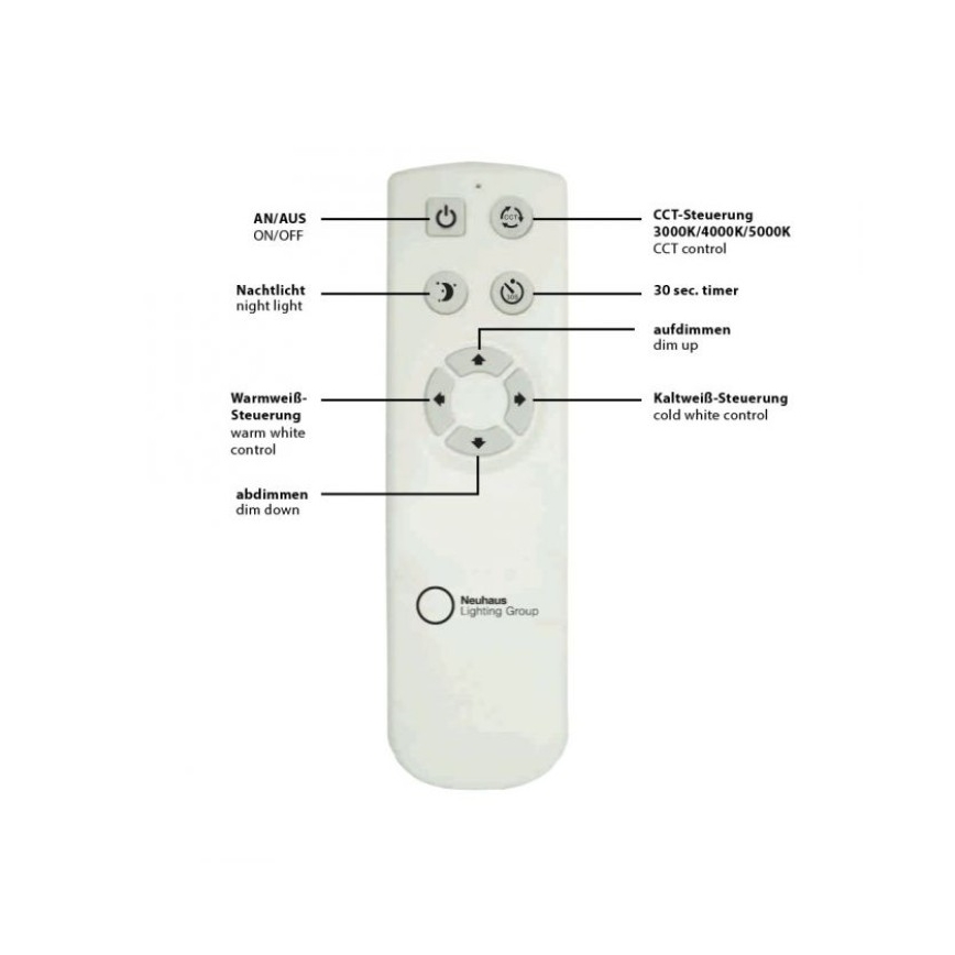 Leuchten Direkt 14227-16 - Φωτιστικό οροφής LED Dimmable JONAS LED/22W/230V 3000-5000K + τηλεχειριστήριο