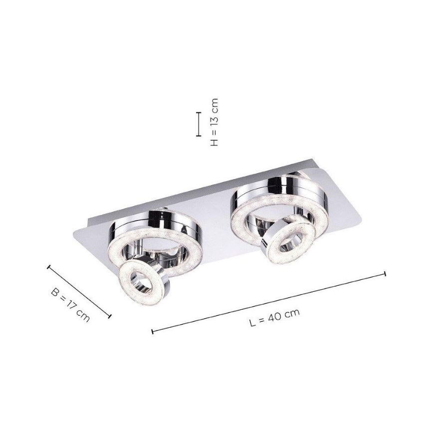 Leuchten Direkt 14521-17 - LED Φωτιστικό οροφής TIM 2xLED/2,8W/230V + 2xLED/3,1W