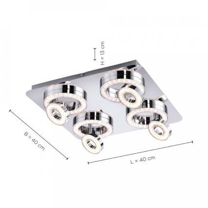 Leuchten Direkt 14522-17 - LED Φωτιστικό σποτ TIM 4xLED/2,8W/230V + 4xLED/3,1W