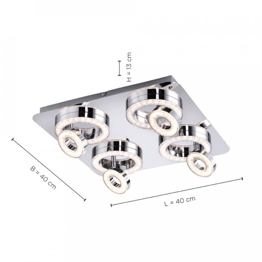 Leuchten Direkt 14522-17 - LED Φωτιστικό σποτ TIM 4xLED/2,8W/230V + 4xLED/3,1W
