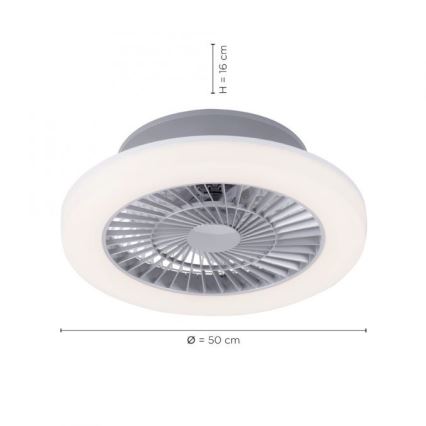 Leuchten Direkt 14645-55 - Φωτιστικό LED με ανεμιστήρα LEONARD LED/27W/230V