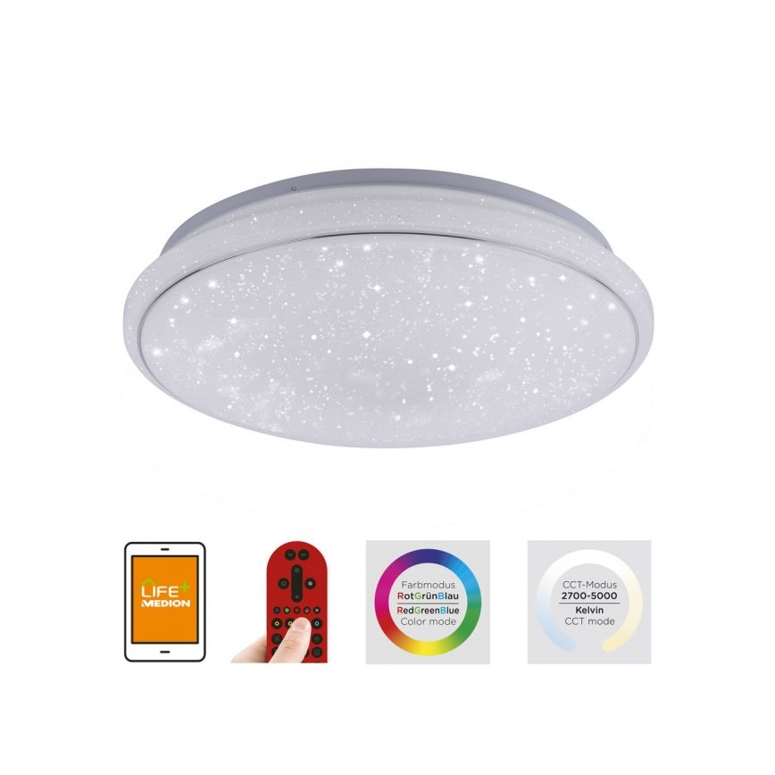 Leuchten Direkt 14743-16 - LED RGB Dimmable φωτιστικό οροφής JUPI LED/28W/230V Tuya 2700-5000K + τηλεχειριστήριο