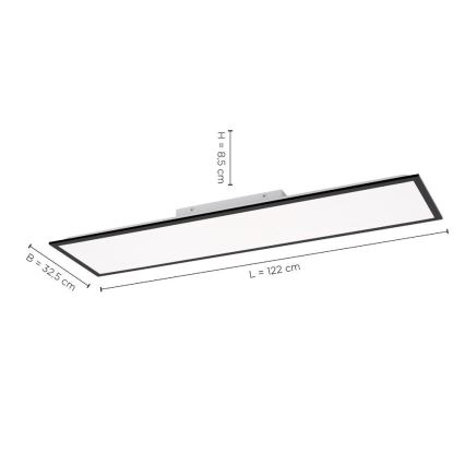 Leuchten Direkt 14757-18 - LED Dimmable πλαφονιέρα πάνελ FLAT LED/36W/230V 2700-5000K black + τηλεχειριστήριο