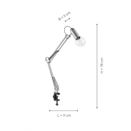 Leuchten Direkt 14773-55 - Eπιτραπέζια λάμπα με κλιπ TURN ME 1xE27/60W/230V ματ χρώμιο