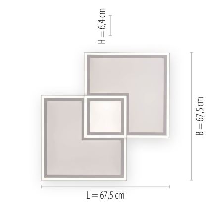 Leuchten Direkt 14855 - 16-LED Dimmable φωτιστικό οροφής EDGING LED/51W/230V 2700-5000K + τηλεχειριστήριο