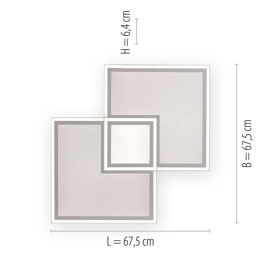 Leuchten Direkt 14855 - 16-LED Dimmable φωτιστικό οροφής EDGING LED/51W/230V 2700-5000K + τηλεχειριστήριο