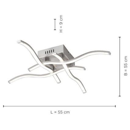 Leuchten Direkt 15131-55 - LED Πλαφονιέρα πολύφωτο WAWE 4xLED/4,6W/230V ματ χρώμιο