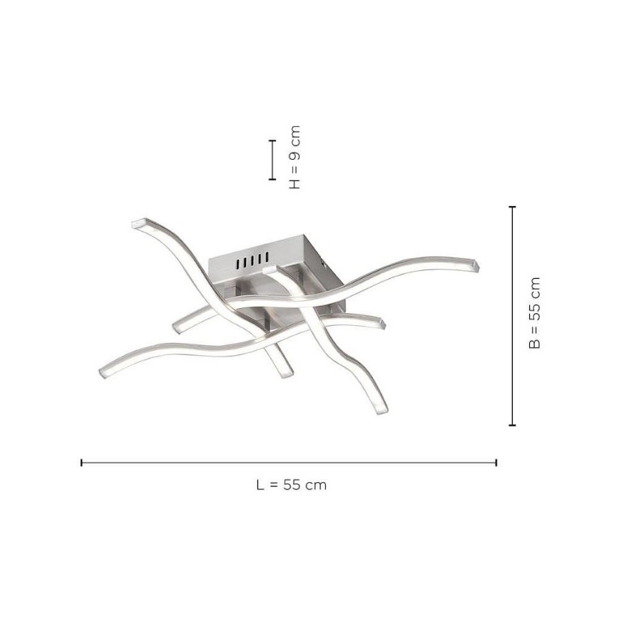 Leuchten Direkt 15131-55 - LED Πλαφονιέρα πολύφωτο WAWE 4xLED/4,6W/230V ματ χρώμιο
