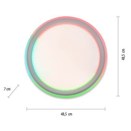 Leuchten Direkt 15154-16 - LED RGB Dimmable φωτιστικό οροφής EDGING LED/39W/230V + τηλεχειριστήριο