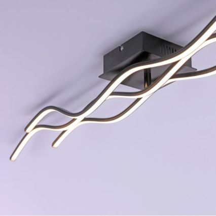 Leuchten Direkt 15167-18-LED Επιφανειακό φωτιστικό οροφής WAWE 2xLED/12,5W/230V+LED/17W μαύρο