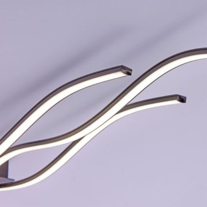 Leuchten Direkt 15167-18-LED Επιφανειακό φωτιστικό οροφής WAWE 2xLED/12,5W/230V+LED/17W μαύρο