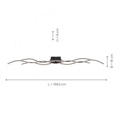 Leuchten Direkt 15167-18-LED Πλαφονιέρα πολύφωτο WAWE 2xLED/12,5W/230V+1xLED/17W μαύρο