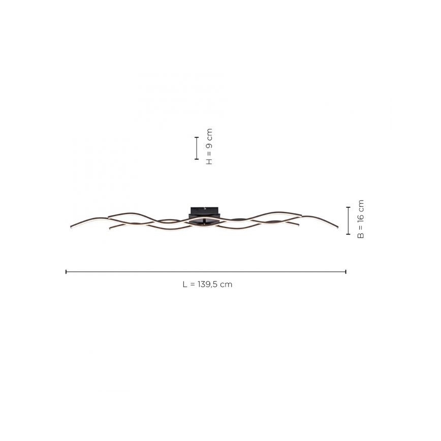 Leuchten Direkt 15167-18-LED Πλαφονιέρα πολύφωτο WAWE 2xLED/12,5W/230V+1xLED/17W μαύρο