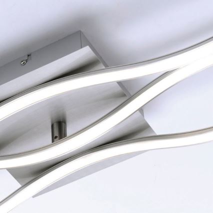 Leuchten Direkt 15167-55 - LED επικαθήμενο φωτιστικό οροφής WAWE 2xLED/12,5W/230V+LED/17W ματ χρώμιο