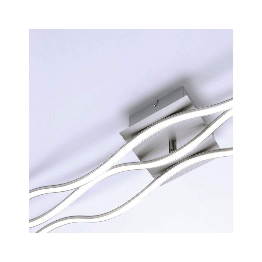 Leuchten Direkt 15167-55 - LED Πλαφονιέρα πολύφωτο WAWE 2xLED/12,5W/230V+1xLED/17W μάτ χρώμιο