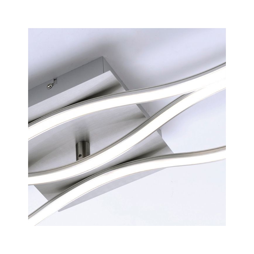 Leuchten Direkt 15167-55 - LED Πλαφονιέρα πολύφωτο WAWE 2xLED/12,5W/230V+1xLED/17W μάτ χρώμιο