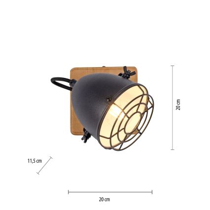 Leuchten Direkt 15171-18 - Σποτ τοίχου BEETLE 1xE14/10W/230V πεύκο