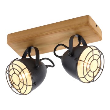 Leuchten Direkt 15172-18 - Σποτ φωτιστικό BEETLE 2xE14/10W/230V πεύκο