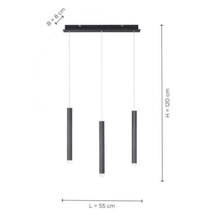 Leuchten Direkt 15203-18 - LED Πολύφωτο ράγα 3xLED/4,8W/230V μαύρο