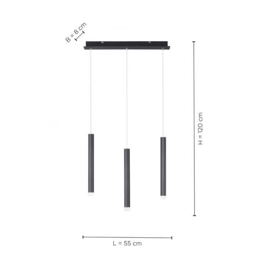 Leuchten Direkt 15203-18 - LED Πολύφωτο ράγα 3xLED/4,8W/230V μαύρο