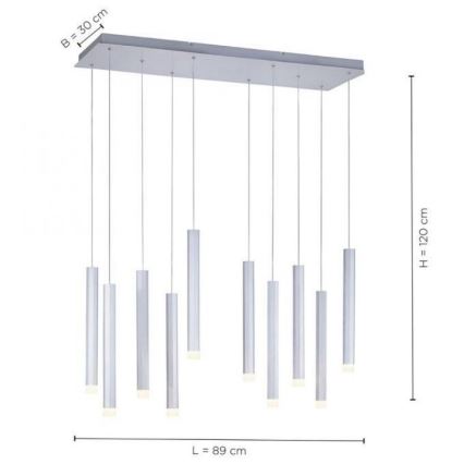 Leuchten Direkt 15206-95 - LED Πολύφωτο κρεμαστό ράγα BRUNO 10xLED/4,8W/230V