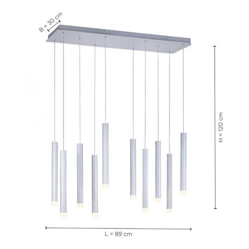 Leuchten Direkt 15206-95 - LED Πολύφωτο κρεμαστό ράγα BRUNO 10xLED/4,8W/230V