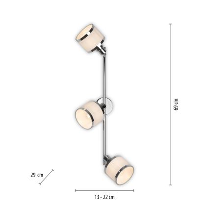 Leuchten Direkt 15373-17 - Φωτιστικό σποτ ACCOR 3xE14/25W/230V