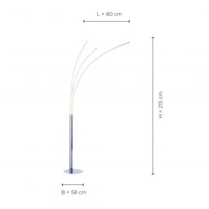 Leuchten Direkt 15383-55 - LED επιδαπέδια λάμπα MAJA 3xLED/6W/230V γυαλιστερό χρώμιο