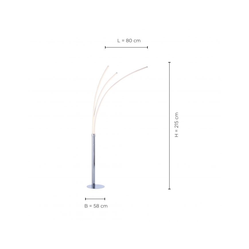 Leuchten Direkt 15383-55 - LED επιδαπέδια λάμπα MAJA 3xLED/6W/230V γυαλιστερό χρώμιο
