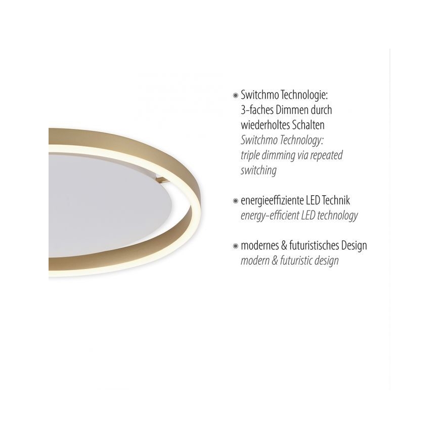 Leuchten Direkt 15391-60 - LED Dimmable φωτιστικό οροφής RITUS LED/20W/230V χάλκινο