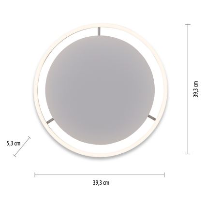 Leuchten Direkt 15391-95 - LED Dimmable φωτιστικό οροφής RITUS LED/20W/230V ματ χρώμιο