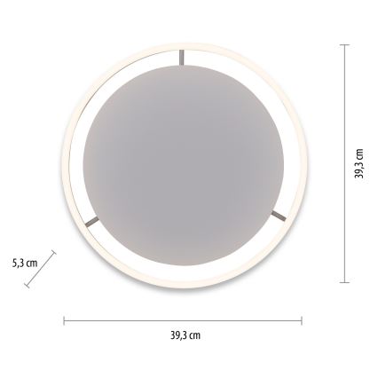 Leuchten Direkt 15391-95 - Φωτιστικό οροφής LED Dimmable RITUS LED/20W/230V χρώμιο