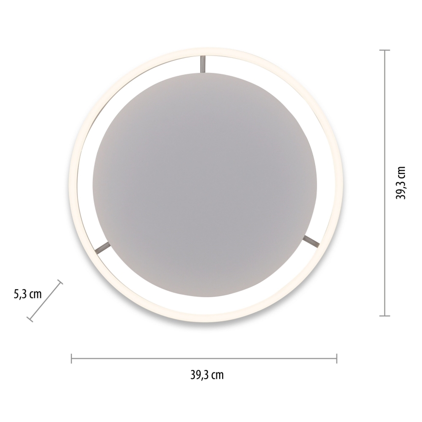 Leuchten Direkt 15391-95 - LED Dimmable φωτιστικό οροφής RITUS LED/20W/230V ματ χρώμιο