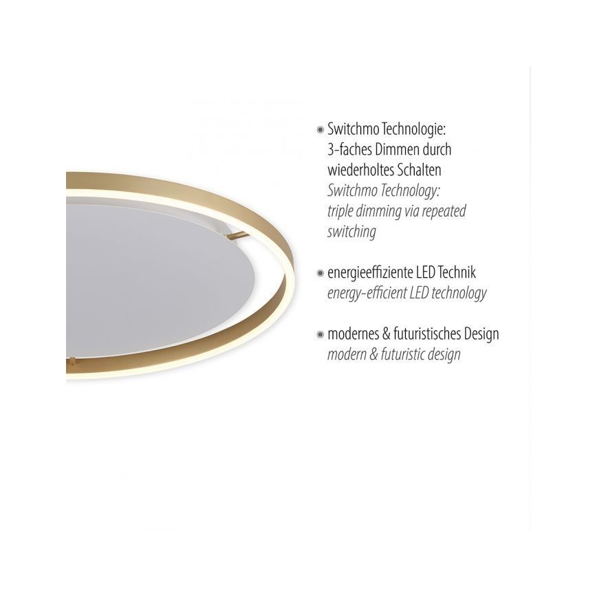 Leuchten Direkt 15392-60 - LED Dimmable φωτιστικό οροφής RITUS LED/30W/230V χάλκινο