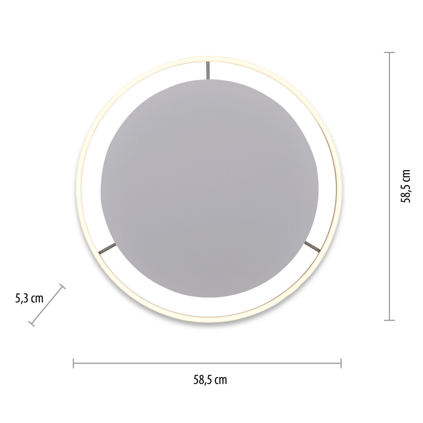 Leuchten Direkt 15392-95 - LED Dimmable φωτιστικό οροφής RITUS LED/30W/230V ματ χρώμιο