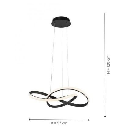 Leuchten Direkt 15402-18-LED Dimmable πολύφωτο κρεμαστό MARIA LED/25W/230V μαύρο