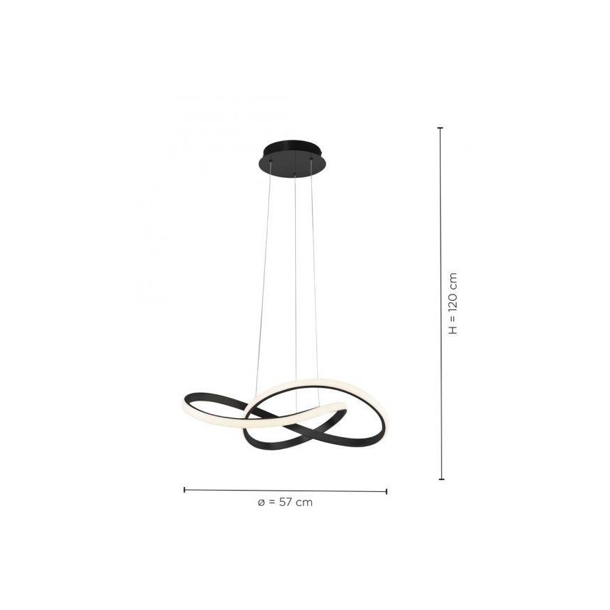 Leuchten Direkt 15402-18-LED Dimmable πολύφωτο κρεμαστό MARIA LED/25W/230V μαύρο