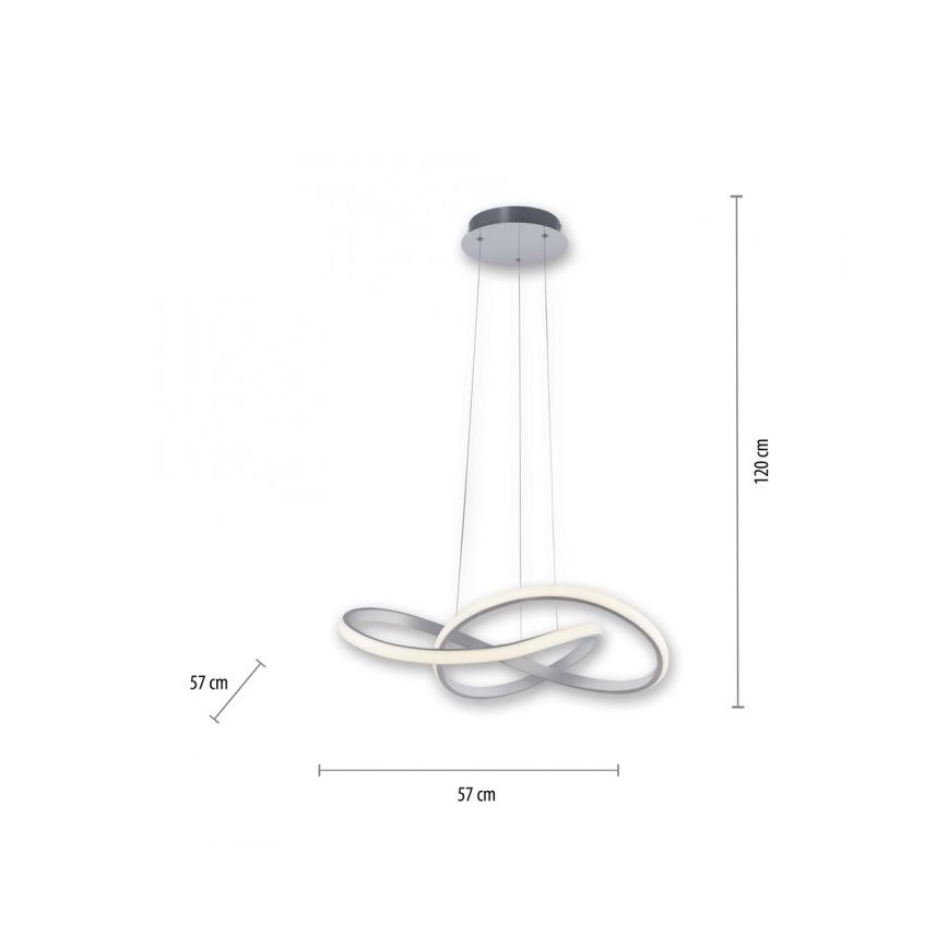 Leuchten Direkt 15402-95 - LED Dimmable πολύφωτο κρεμαστό MARIA LED/25W/230V ματ χρώμιο