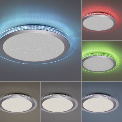 Leuchten Direkt 15411-21- LED RGB Ρυθμιζόμενο φωτιστικό οροφής CYBA LED/26W/230V + τηλεχειριστήριο