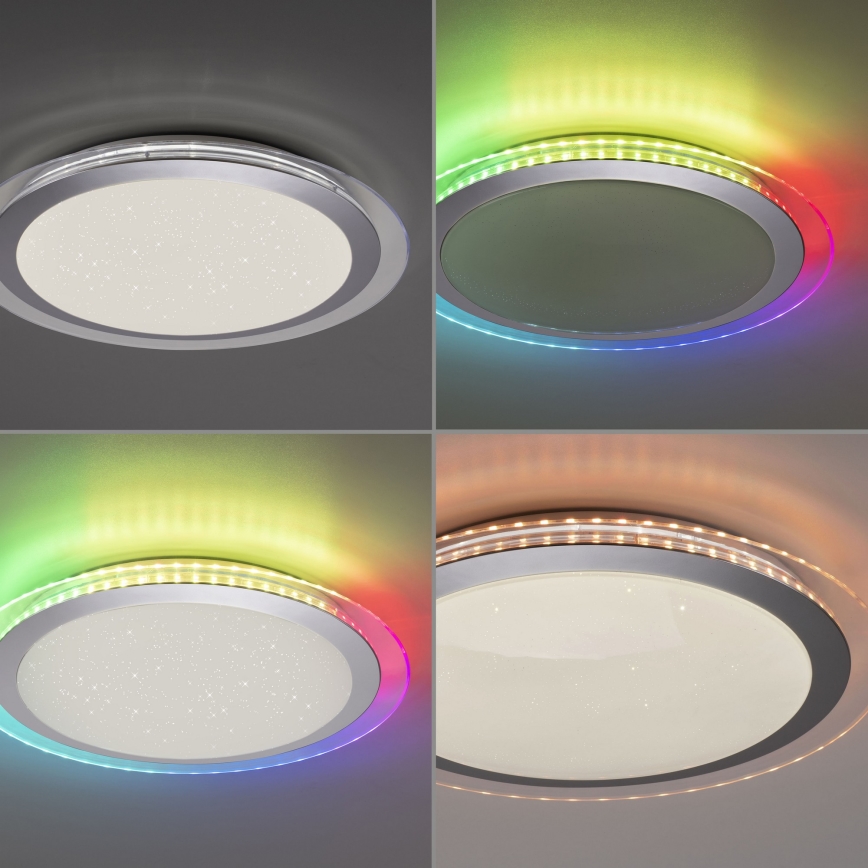 Leuchten Direkt 15411-21- LED RGB Ρυθμιζόμενο φωτιστικό οροφής CYBA LED/26W/230V + τηλεχειριστήριο